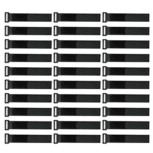 YiwerDer [30 Pack] 8 Inch Hook and Loop Straps Reusable Fastening Cable Strap, Durable Self Adhesive Cable Ties to Keep Your Place from Tangled Messes of Cord - style: 8" x 0.6Inch
