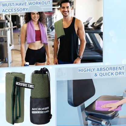 Mindsoft 6 Pack Large Microfiber Gym Towels, 47" x 20" Quick Dry Sweat Towels Super Absorbent Soft Fast Drying Towel Lightweight Towel for Workout, Camping, Backpacking, Beach, Swimming(Fashionable) - color: Fashionable