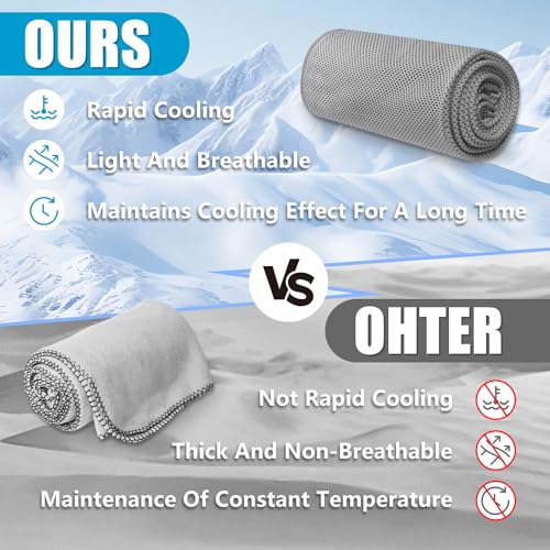 4 Pack Cooling Towels, Soft Breathable Cooling Towels for Neck and Face | Microfiber, Gym, Men, Women, Waterproof Bag, Carabiner, Yoga, Golf, Hiking, Running, athletes, gift, ight Blue, Royal Blue - color: Light Blue/Royal Blue/Purple/Grey