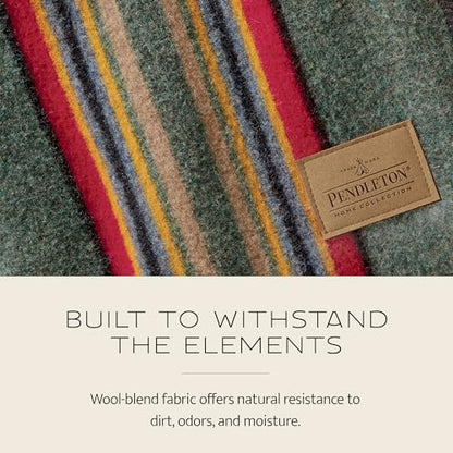 Pendleton Yakima Throw 54" x 66", Wool Cotton | Durable Wool Throw for Home and Travel - Mineral Umber - color: Mineral Umber