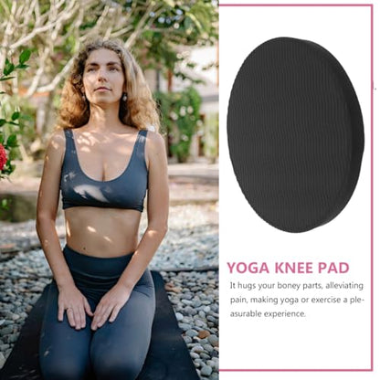 Toddmomy 2PCS Thick Eco TPE Yoga Knee Pads, Non-Slip Workout Cushion for Gardening Protection(Black, 17.5x17.5x4cm)