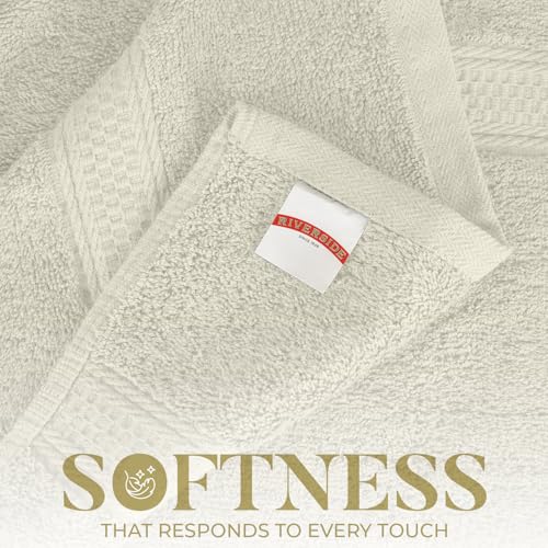 RIVERSIDE 4 Pack Luxury Large Bath Towels, 27x54 Inches, 600 GSM, Cream | 100% Cotton, Larger & Lightweight Towels for Shower & Bathroom, Highly Absorbent & Quick-Dry, Perfect for Daily Use - color: Cannoli Cream, size: Bath Towels - 4 Pack