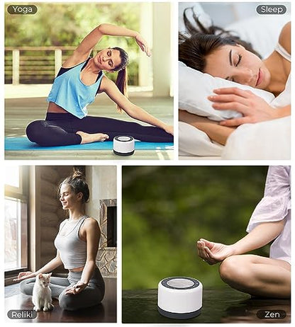 Tibetan Meditation Singing Bowls Machine - Plays 8 Different Bowls Sound for Yoga, Meditation, Mindfulness, Healing, Chakra Healing, Stress Relief, Timer and Memory Features for Women/Men, by Vangoa