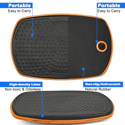 Office Standing Desk Anti Fatigue Mat Wooden Wobble Balance Board Stability Rocker Ergonomically Engineered for Stand Up Desks Desk Riser Workstation