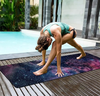 nuveti Yoga Mat Print Extra Thick TPE Non Slip Fitness Exercise Mat with Carrying Bag,72"x24" Extra Thick 6MM Exercise & Workout Mat for Yoga, Pilates Fitness and Floor Exercises - color: CanRuoFanXing