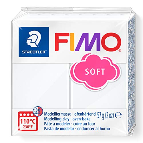 SG Education FIMO 8020 0 Fimo Soft Modelling Clay, 57 g, White - color: White, size: 57 g (Pack of 1)
