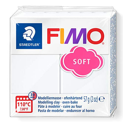 SG Education FIMO 8020 0 Fimo Soft Modelling Clay, 57 g, White - color: White, size: 57 g (Pack of 1)