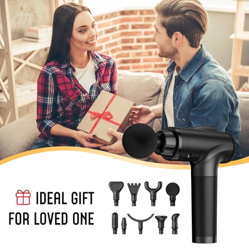 OLsky Massage Gun Deep Tissue 30 Speeds 9 Attachments Handheld (Black) | Electric Muscle Massager, High-intensity Percussion, Massage Device for Pain Relief, Quiet and Powerful, Ideal for Recovery - color: Black