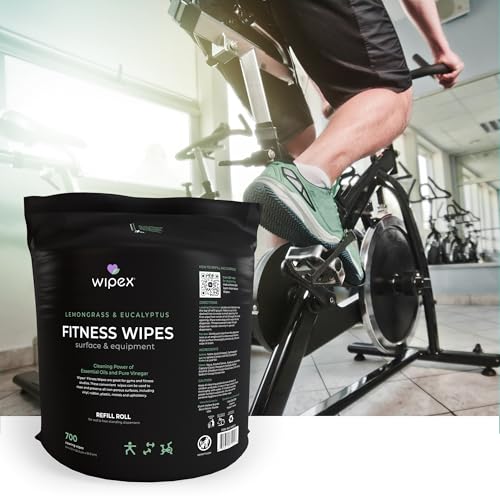 Wipex Plant-Based Gym Wipes Refill, 700 Count + Reusable Bucket, Lemongrass Fitness Equipment Cleaning Wipes, Eco-Friendly Gym & Fitness Wipes for Machines, Studios & Wellness Centers, Pack of 2 - size: 700 Count (Pack of 2), style: Original Lemongrass +