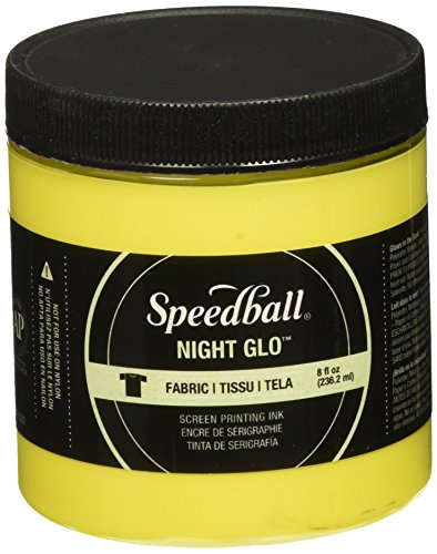 Speedball 047521 Night Glo Screen Printing Ink, 8 fl. oz., Yellow - color: Yellow