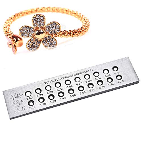 Jewelry Wire Drawplate, 4 Round Holes Wire Drawing Board Metal Drawplate Jewelry Tools Decorations Accessory(C)
