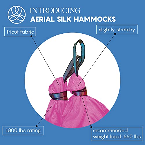 Aerial Yoga Hammock Swing, 4.5 Yards, Aerial Silks with Hardware - color: Hot-Pink, size: 4.5 yards