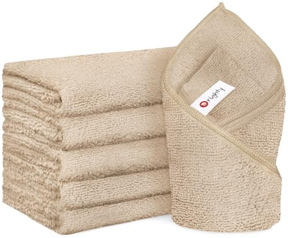 Orighty 6-Pack Brown Hand Towels, 16x28 inch Microfiber Gym Towels - color: Brown, size: Pack of 6