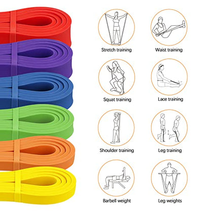 Resistance Bands Set, Pull Up Assist Bands - Stretch Resistance Band - Mobility Band Powerlifting Exercise Bands for Resistance Training, Physical Therapy, Home Workouts - color: Multi-hue