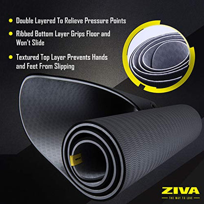 ZIVA TPE Yoga Mat 5mm - color: Black