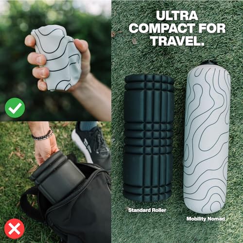 Inflatable Travel Foam Roller for Muscle Recovery and Mobility (Topo Gray, 15") - color: Topo Gray