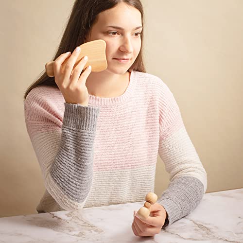 tuuli Body and Face Roller, Multi-Functional Wooden Massage Roller, Helps Ease Muscle Tension and Support Skin Health, Natural Face Massage Tools, Set of 2 (2 Piece Set C) - size: 2 piece set C