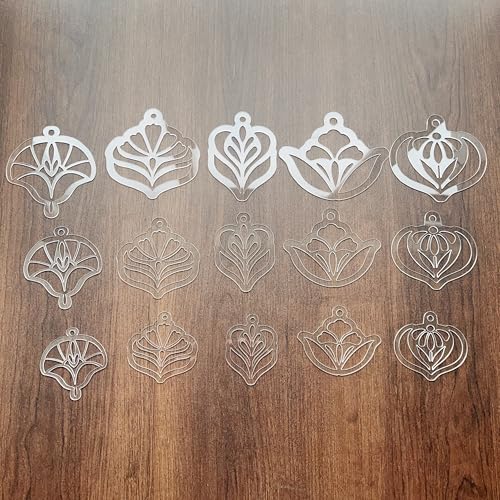 Floral Mandala Stencils, Reusable Acrylic Dot Art Tools, 5 Assorted Designs, 3 Sizes, for Painting, Rock Art, Canvas, Craft Projects (Patterns 5)