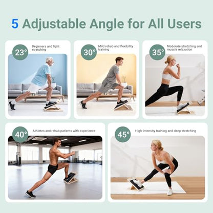 Slant Board for Calf Stretching, Adjustable Wooden Incline Board