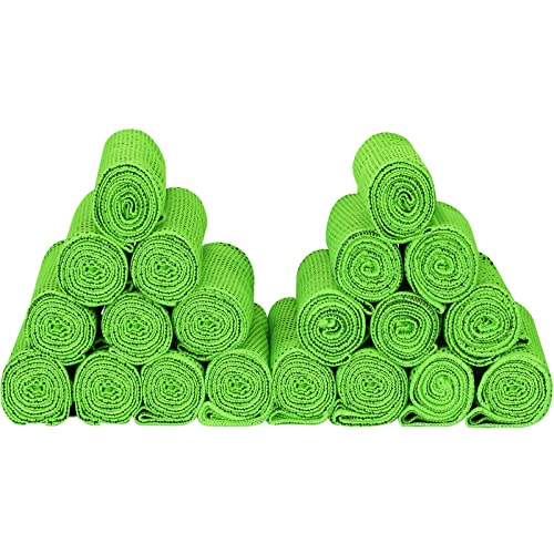 Cooling Towel 20 Pack (40"x12") Ice Towels, 160GSM Soft Breathable, Super Absorbent, Quick Cold Towel, for Bowling, Yoga, Travel, Camping, Golf, Football, Hiking, Outdoor Work - color: 20 Green