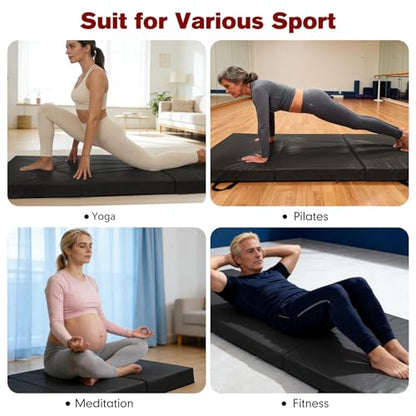 3 Inch Thick Yoga Mat 72 * 32 * 3 inch Extra Thick Exercise Mats Non-Slip Workout Mat for Pilates, Fitness, Gym, Stretching - color: Black