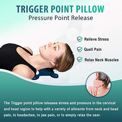 Trigger Point Pillow - Head and Neck Pain Relief Traction Device- Acupressure Support Relaxer for Tension Headache Relief, Improved Decompression and Muscle Relaxation