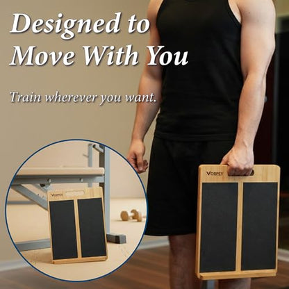 Slant Boards for Exercise - Adjustable Bamboo Calf Stretcher & Squat Wedge, Foldable & Portable Incline Board with Angle Markings, for Physical Therapy Leg Exercisers & Home Gym