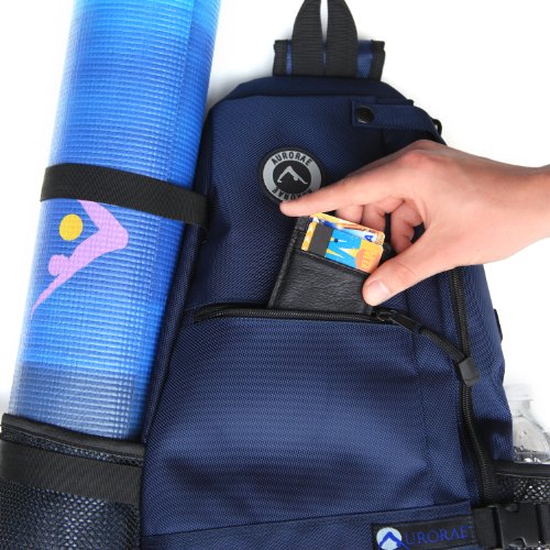 AURORAE Yoga Mat/Gym/Pickleball Cross-body Sling Back Pack. Mat sold separately - color: Blue