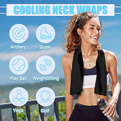 4 Pack Cooling Towels, Soft Breathable Cooling Towels for Neck and Face | Microfiber, Gym, Men, Women, Waterproof Bag, Carabiner, Yoga, Golf, Hiking, Running, athletes, gift, Royal Blue, Green - color: Royal Blue/Green/Pink/Black
