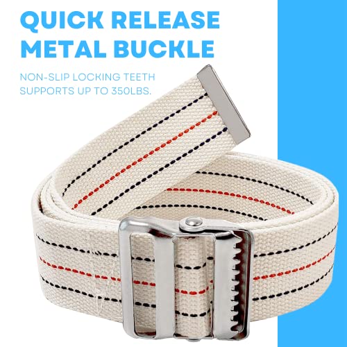 LiftAid Transfer and Gait Belt 60 Inch with Metal Buckle and Loop - Walking, Standing and Transfer Assist Aid for Seniors, Elderly Patients, Caregiver, Nurse, Therapist (Beige Pack of 10) - color: Beige Pack of 10