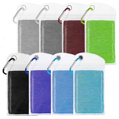 Amgico 8 Pack Cooling Towels 40"X12", Cooling Neck Wraps for Men and Women, Ice Towel, Soft Breathable Durable Towels for Yoga, Pilates, Tennis, Golf, Gym, Workout, Sports & More Activities - color: Sky Blue/Royal Blue/Black/Burgundy/Green/Gray/Dark Gray/
