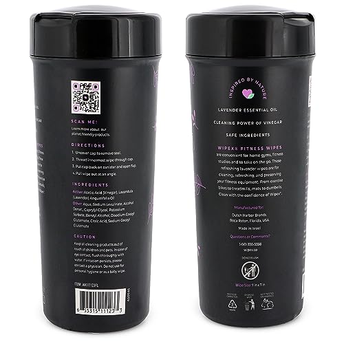 Wipex Screen Wipes & Gym Wipes Combo Pack - 75ct Gym Equipment Canister & 24ct Individually Wrapped Fitness Touch Screen Cloths, Safe for Yoga Mats & Electronics, Lavender Scent - size: 1 Count (Pack of 99)