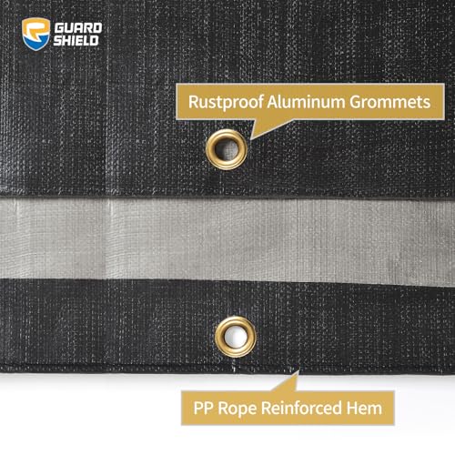 GUARD SHIELD Super Heavy Duty Black/Silver Ploy Tarp Cover 6x8 Feet Waterproof Tarps16mil Thick UV and Tear Resistant Tarpualin - color: Black/Silver, size: 6x8