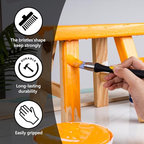 Mister Rui Paint Brushes Set, 4 Pack Angled Brushes for Trim and Wall | Synthetic Sash Brush for Cabinets & Wall Paint Brushes for Oil, Latex, No Shedding - size: 4PCS, 0.6", 2" Short 2, 2.5"
