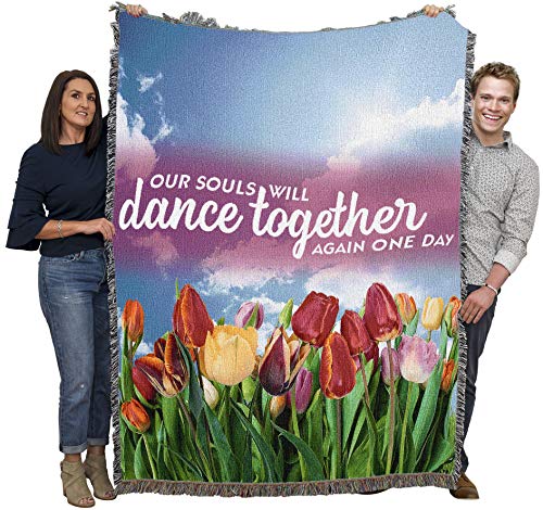 Pure Country Weavers Our Souls Will Dance Together Again Blanket - Sympathy Bereavement Gift Tapestry Throw Woven from Cotton - Made in the USA (72x54) - color: Dance Together, size: 72" x 54"