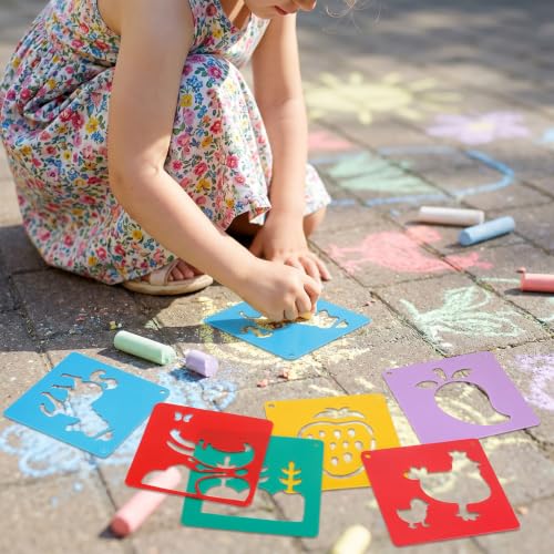 42 Pack Stencils Farm and Animal Theme Set Large 8 Inch Small 5.5 Inch Drawing Stencil Chalk Template Reusable Washable Shape Template Stencils Kit for DIY Art Crafts Painting Drawing