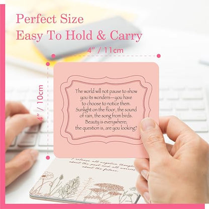 60 PCS Positive Affirmations Cards for Women, Daily Motivational Cards with Positive Messages, Double-Sided with Deep Reflections, Unique Designs on Each Card, Self-Care Gift for Her (4” x 4”)