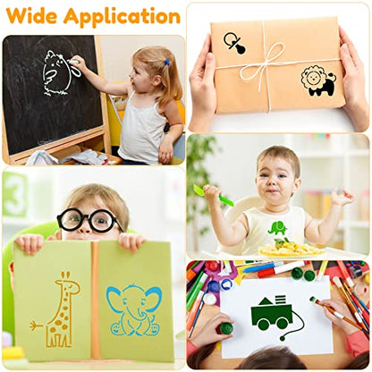 Fainne 100 Pcs 2 Inch Baby Block Stencils Small Stencils for Painting | Reusable Craft Stencils, DIY Scrapbook, Wood Wall Fabric Rock Chalkboard Sign Painting, Home Art Decor Projects - style: Cute Baby Animal Style