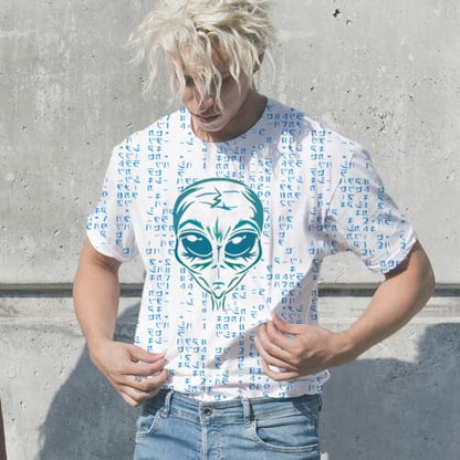 FINGERINSPIRE 2PCS Alien Stencil Set Reusable Alien Head & Alien Code Template for Painting on Wall, Wood, Canvas, Fabric Sci-Fi Theme DIY Art Stencils