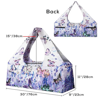 Yoga Mat Bag - Large Yoga Bag with Yoga Mat Strap, Zipper and Pockets - Yoga Bags and Carriers Fits All Your Stuff - Personalized Yoga Mat Bags for Women Fits Most Size Mats - color: Butterfly