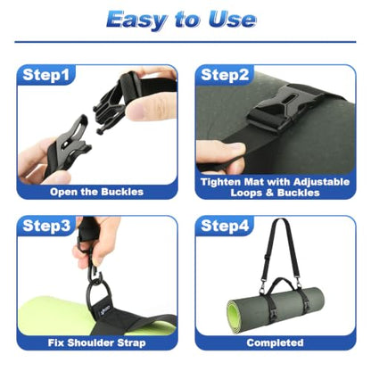Cosmos Portable Yoga Mat Strap Mat Sling Picnic Blanket Strap with Adjustable Shoulder Strap & Handle for Festivals Picnics Camping Motorcycle Bedroll Pilates