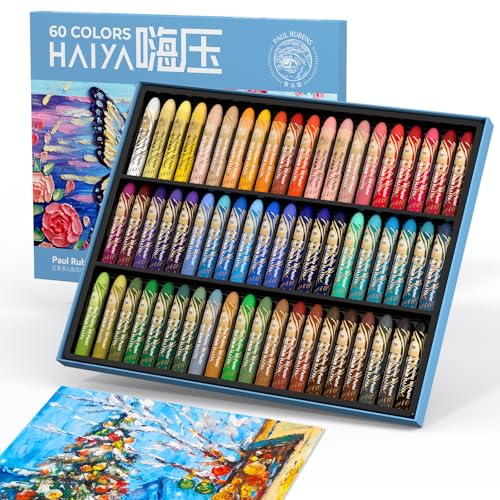 Paul Rubens Oil Pastels, 60 Vibrant Colors Soft Oil Pastels | Creamy & Easy to Blend Oil Pastels for Artists & Beginners. Ideal for Drawing, Sketching and Painting - style: 60 Basic Colors