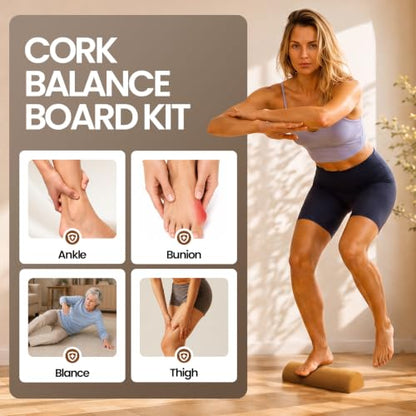 Cork Balance Board,Foot Restoration and Ankle Strengthener Kit for Recovery