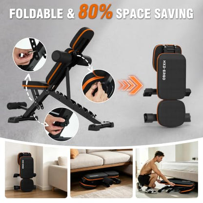 Adjustable Weight Bench for Home Gym, Foldable Workout Bench, Incline Bench