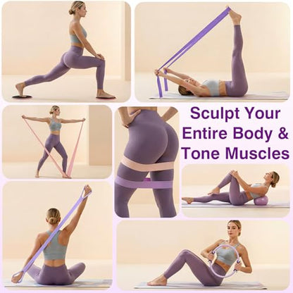 Home Pilates Kit Home Workout Essentials Set for Women Full-Body Exercise - color: Violet Large-Level3