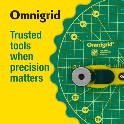 Omnigrid 360 Rotating Self-Healing Cutting Mat, 8 Inch Precision Fabric Cutting Mat with Durable Surface for Quilting, Sewing & Crafts - style: 8"