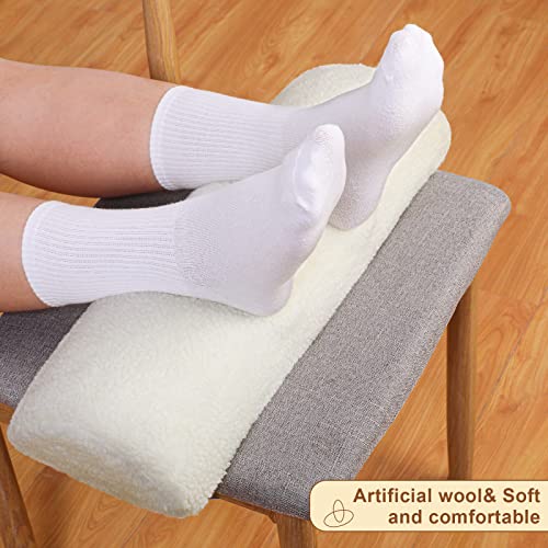 Sintuff Recliner Leg Rest Cushion Sofa Footrest Pillow with Cover Half Moon Bolster Pillow Under Knee Pillow for Sleeping On Back Alleviating Pain, 19.7 x 8 x 3.5 Inch (Beige) - color: Beige