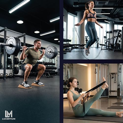 Squat Wedge Block Set 2 PCS with Bands, Jump Rope & Carry Bag