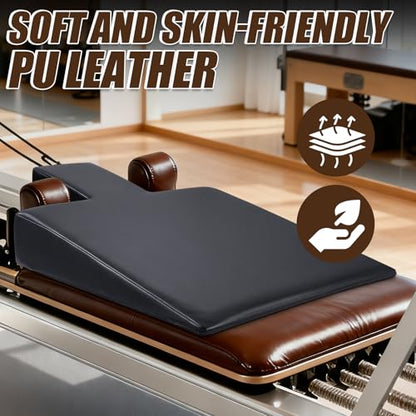 TOBWOLF Pilates Wedge Cushion, Non-Slip Workout Wedge for Reformer | Removable Wedge Mat, 13.5° Incline, Prenatal Support, Beginner Friendly, Home & Studio, Easy-Clean PU Leather