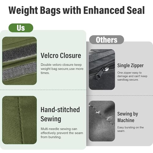 8 Pack Sandbags Weight Bags, Durable Sand Bags for Weight, Green - color: Green, size: 8 PCS